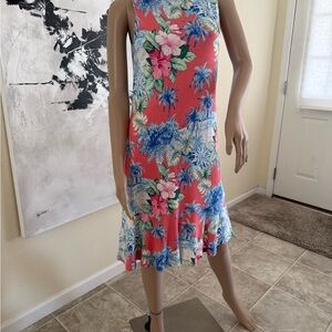 Tommy Bahama Pink and Blue Floral Midi Dress